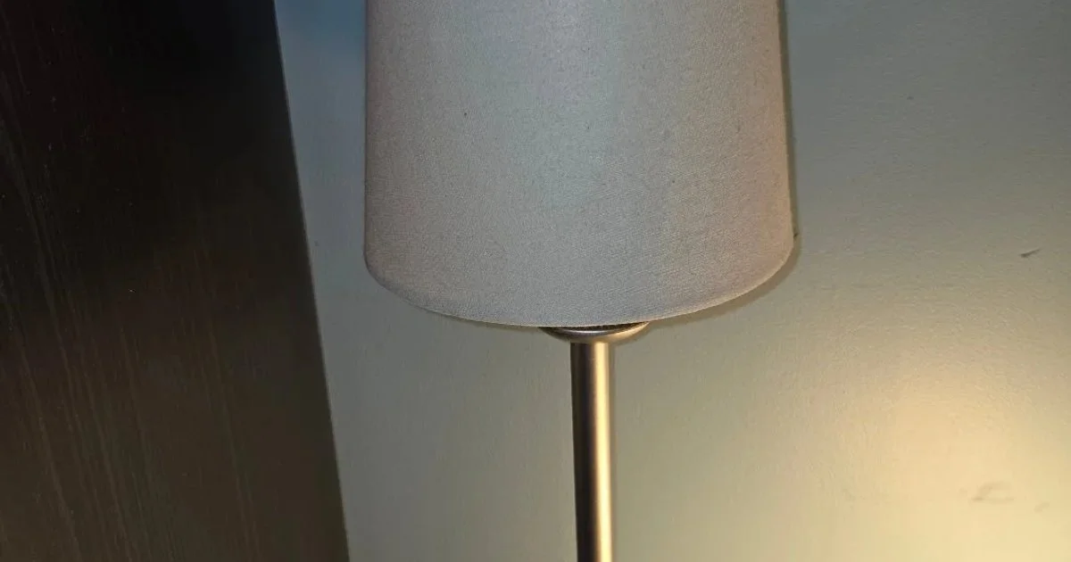 Silver Buffet Table Lamp with Linen Drum Shade
