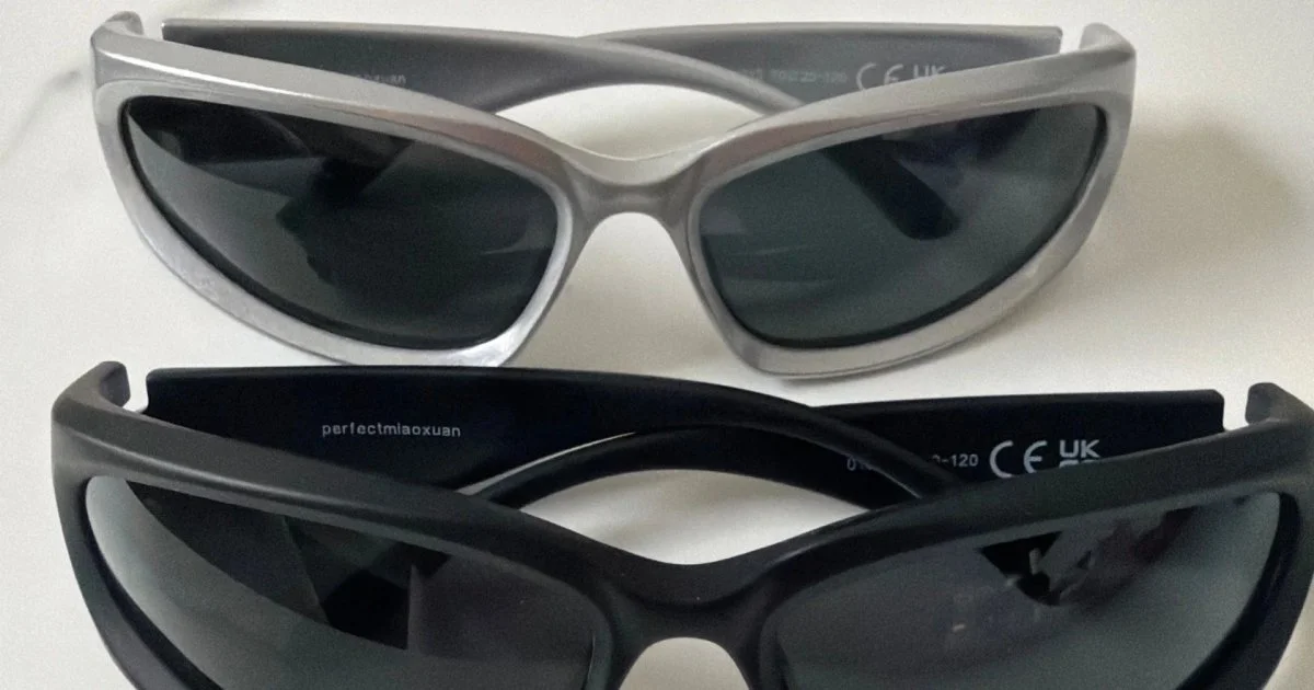 Wrap Sport Sunglasses Set - Black & Silver